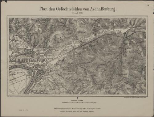 Plan des Gefechtsfeldes von Aschaffenburg [cartographic material] : 14 Juli 1866