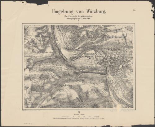 Umgebung von Wurzburg [cartographic material] : Zur Ubersicht der militairischen Bewegungen am 27 Juli 1866