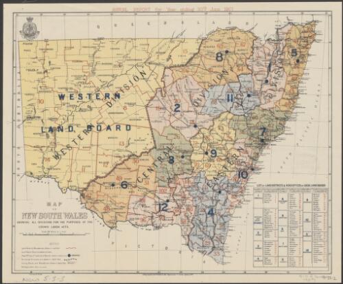 Map of New South Wales [cartographic material] : showing all divisions for the purposes of the Crown Lands acts