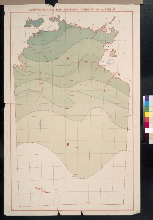 Average rainfall, Northern Territory of Australia [cartographic material] / MJG Dec. 1913