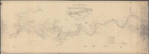 Plan of contour survey of site for proposed storage reservoir Queanbeyan River, parishes Googong, Carwoola & Yarrow, County of Murray [cartographic material] / [drawn by Nicholas Thomas] ; A. Percival, Surveyor