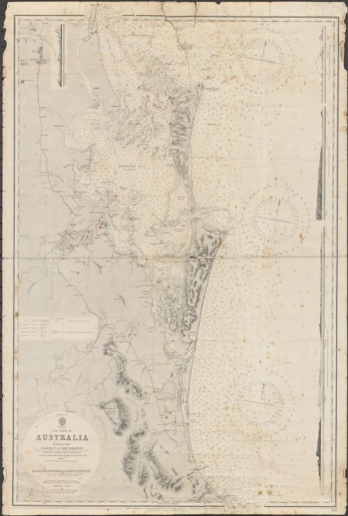East coast of Australia Queensland [cartographic material] Sheet 1X. Danger Pt. to Cape Moreton, Surveyed by E.P. Bedwell, assisted by H.J. Stanley, & E.H.S. Bray, 1865-7 ; engraved by Davies, Bryer & Co. ; drawn for engraving by R.C. Carrington & H. Sharbau under the direction of R. Hoskyn, Supt. of Charts