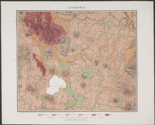 [Victorian goldfields]. Learmonth [cartographic material] / geologically & topographically surveyed by Norman Taylor under the direction of Thos. Couchman Secretary for Mines of ... ; Robt. Burrowes Minister of Mines