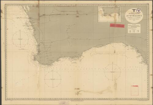 Indischer Ozean Sdwest-Kuiste von Australien [cartographic material] : Maszstab auf 32°45' breite 1:2 500 000 hohen und tiefen in metern 1921