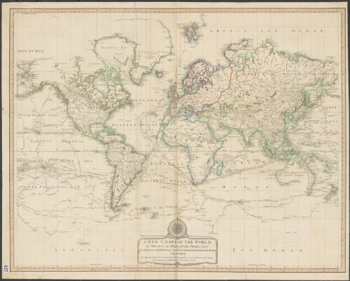A new chart of the world on Wright's or Mercator's projection in which are exhibited... tracks ... Byron, Wallis, Carteret and Cook ... La Perouse [cartographic material]