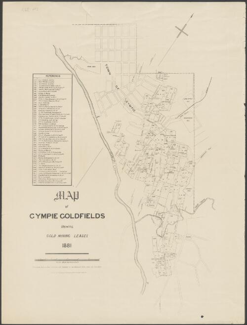 Map of Gympie goldfields shewing gold mining leases 1881 [cartographic material]