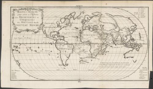 Mappe-monde pour servir a l'histoire des decouvertes et conquestes des Portugais dans le nouveau monde [cartographic material]