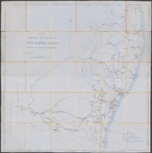 Map shewing the roads in New South Wales [cartographic material] / prepared for the use of the Post Office Department, Surveyor General's Office