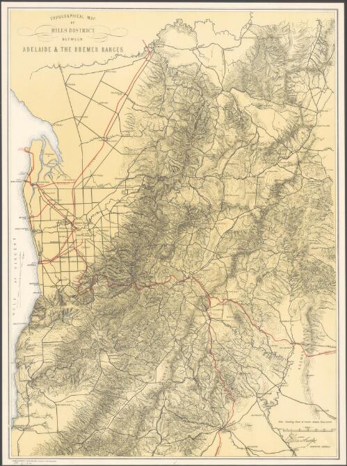 Topographical map of Hills District between Adelaide & the Bremer Ranges [cartographic material] / W. Strawbridge