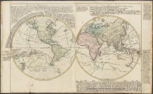 Mappe-monde, ou sont marquees les nouvelles [cartographic material] / decouvertes, publiee par Jean Michel Probst