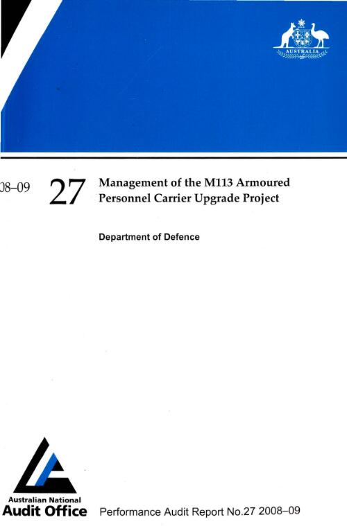 Management of the M113 armoured personnel carrier upgrade project : Department of Defence