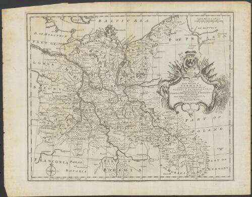 A Correct map of the north east part of Germany [cartographic material] : containing the electorates of Saxony & Brandenburg, and the duchies of Silesia, Mecklenburg, Pomerania &c. / drawn from the best authorities, and adjusted by astronl. observations by Emanl. Bowen