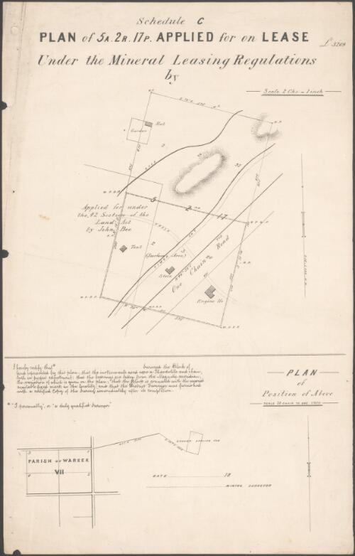 Plan of 5A. 2R. 17P. applied for on lease under the Mineral Leasing Regulations [cartographic material] : Schedule C