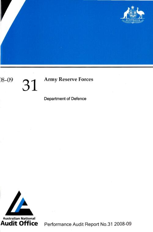 Army reserve forces : Department of Defence / [audit team Fran Holbert, Rachel Palmer, Tara David]