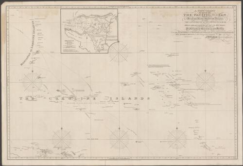 A new chart of part of the Pacific Ocean exhibiting the various straits, islands and dangers, between the latitudes of 56* south and 22* north, and from the longitude of 141* to 180* east [cartographic material] / correctly drawn & regulated from the astronomical observations and surveys of Cook, Flinders, D'Entrecasteaux, Bougainville, Bligh, King, Kotzebue, Freycinet, & other distinguished navigators by J.W. Norie, Hydrographer &c