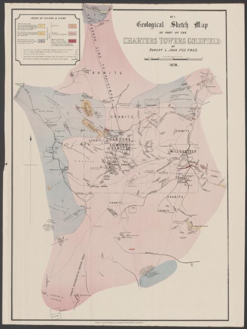 Geological sketch map of  part of the Charters Towers Goldfield [cartographic material] / by Robert L. Jack
