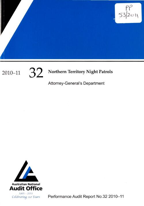 Northern Territory night patrols : Attorney-General's Department / the Auditor-General