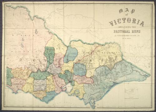 W. Owen's atlas maps of N. South Wales, Queensland, New Zealand, Victoria & South Australia, 1869 [cartographic material]