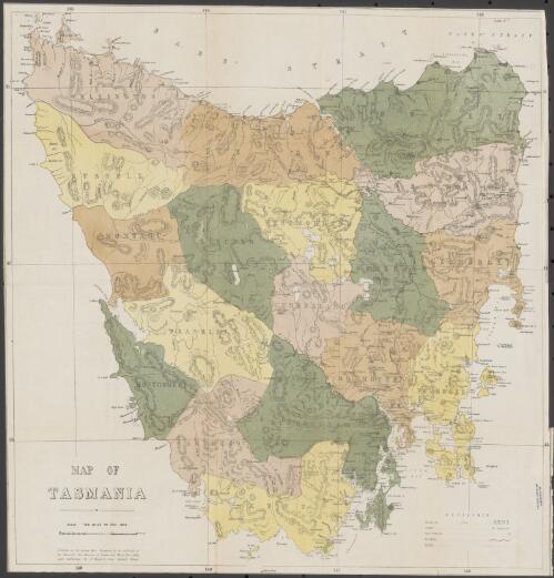 Map of Tasmania [cartographic material] / compiled at the Survey Office Tasmania, by the authority of the Honorable the Minister of Lands and Works, Decr. 1870