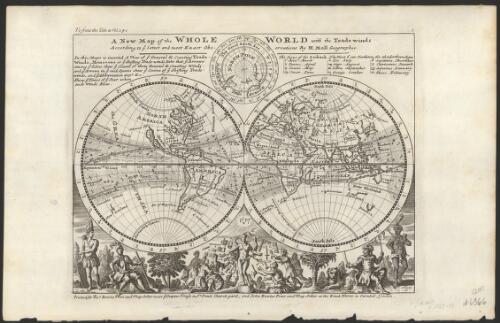 A new map of the whole world with the trade winds [cartographic material] / according to ye latest and most exact observations by H. Moll, Geographer