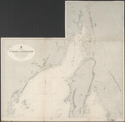 South Australia, St. Vincent and Spencer Gulfs [cartographic material] / surveyed by Commander J. Hutchinson R.N. & Staff Commr. F. Howard R.N., Navg. Lieut. M.S. Guy, Navg. Sub Lieuts. W.N. Goalen & H. Roxby R.N. 1863-73