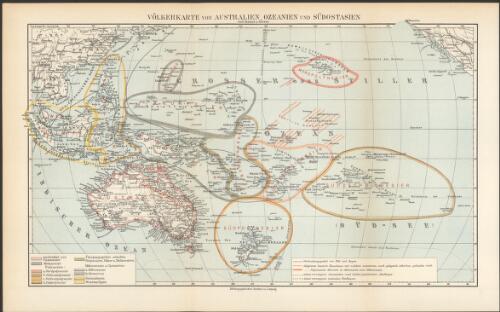 Völkerkarte von Australian, Ozeanien und Südostasien [cartographic material] / nach Ratzel u. Sievers