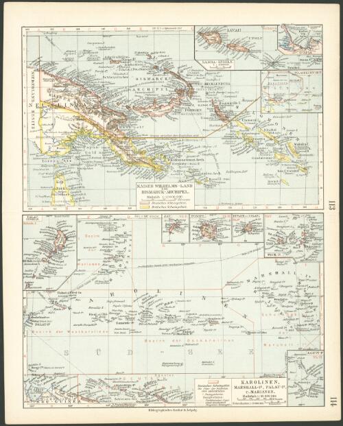 Kaiser Wilhelms - Land und Bismarck-Archipel [cartographic material] ; Karolinen, Marshall In, Palau In, u. Marianen