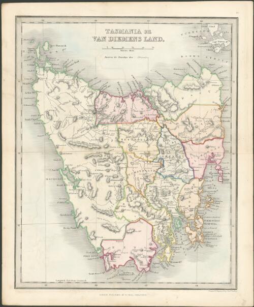 Tasmania or Van Diemens Land [cartographic material] / drawn & engraved by Alexr. Findlay