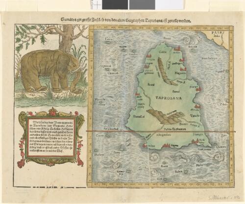 Sumatra Ein Grosse Insel / So von den Alten Geographen Taprobana ist / Genent Worden [cartographic material] / [by Sebastian Munster]