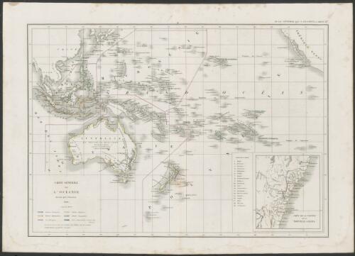 Carte générale de l'Océanie [cartographic material] / dressée par L. Dussieux ; gravée par Martier