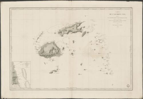 Carte de L'Archipel Viti [cartographic material] / dressée par M. Vincendon Dumoulin, Ingénieur hydrographe de la marine, d'après les reconnaissances exécutées par les Capitaines Dumont-D'Urville et J. Wilkes pendant les années 1838 et 1840 ; Dépôt-général de la Marine 1849 ; gravé par Chassant ; ecrit par J.M. Hacq
