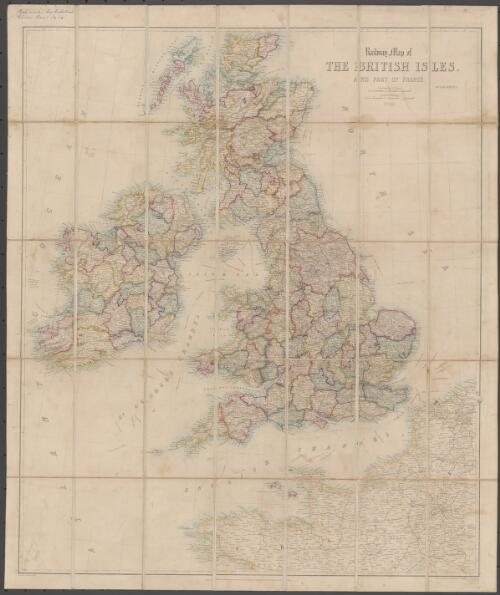 Railway map of the British Isles and part of France [cartographic material] / by B.R. Davies