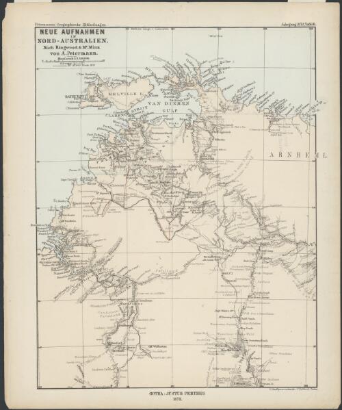 Neue Aufnahmen in Nord-Australian nach Ringwood und McMinn [cartographic material] / von A. Petermann