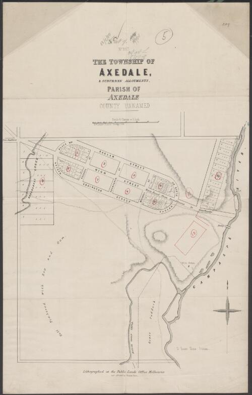 The township of Axedale, & suburban allotments, Parish of Axedale, county unnamed [cartographic material] / R.W. Larritt, District Surveyor