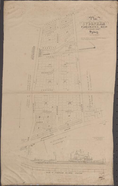 Plan of Sydenham, Parramatta Road, 3 miles from Sydney [cartographic material] / Brownrigg & Roe, surveyors