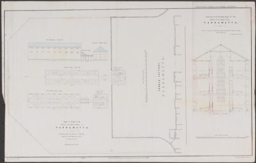 Range of solitary cells erected at the Female Factory at Parramatta [cartographic material] : accompanying plans and estimates of buildings proposed by Captn. Maconochie, R.N. / [drafted with corrections by] H.H. Lugard, Lt. R.E. ; [originally designed by Francis Greenway]