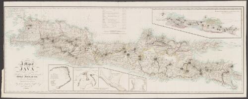 A map of Java [cartographic material] : chiefly from surveys made during the British Administration / constructed in illustration of an account of Java by Thomas Stamford Raffles, Esq. and engraved by J. Walker