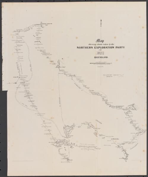 Map shewing route taken by the Northern Exploration Party in 1872, Queensland [cartographic material]