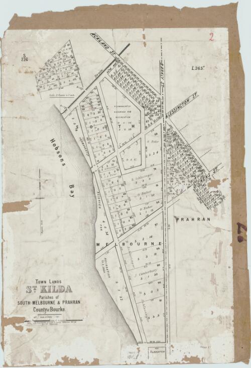 Town lands, St. Kilda, Parishes of South Melbourne and Prahran, County of Bourke [cartographic material]
