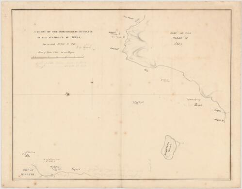 A chart of the north-east entrance of the Streights [i.e. Straits] of Sunda [cartographic material] : from an actual survey in 1793
