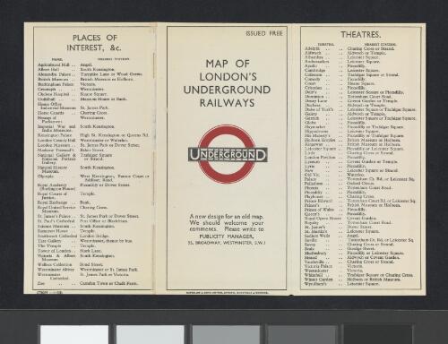 Map of London's underground railways : a new design for an old map / H. C. Beck