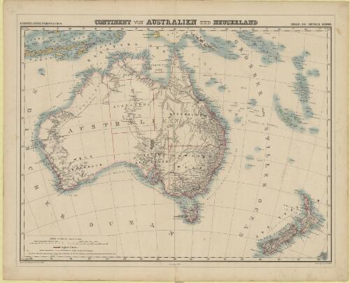 Continent von Australien und Neuseeland / bei Dietrich Reimer ; Situation und Schrift gest. von H. Herzberg ; Terrain gest. von W. Bembe