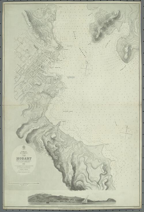 Tasmania, River Derwent, Port Hobart [cartographic material] / surveyed by E.W. Brooker ; assisted by M.S. Guy ; engraved by J. & C. Walker
