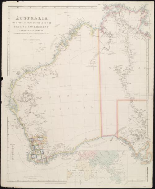 Australia from surveys made by order of the British Government combined with those of D'Entrecasteaux, Baudin, Freycinet etc etc [cartographic material] / by John Arrowsmith 1862