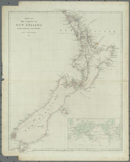 Map of the colony of New Zealand from official documents [cartographic material] / by John Arrowsmith 1843