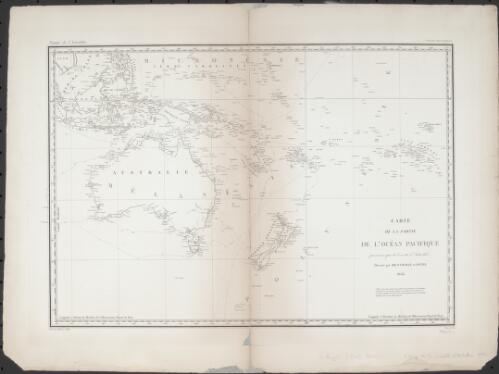 Carte de la partie de l'Ocean Pacifique [cartographic material] : parcourue par la Corvette l'Astrolabe / dressee par M. M. D'Urville et Lottin, 1833
