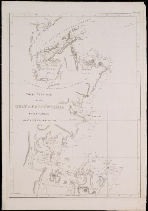 North west side of the Gulf of Carpentaria [cartographic material] / by M. Flinders, Commr. of H.M.S. Investigator, 1803