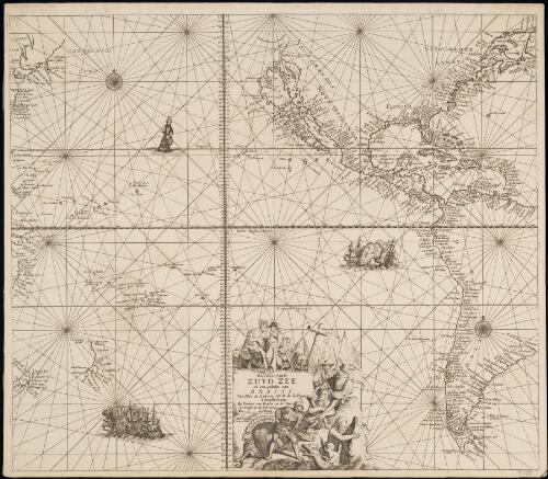 Pascaert vande Zuyd Zee en een gedeelte van Brasil van ilhas de Ladronos tot R. de la Plata [cartographic material] / by Ioannes van Keulen