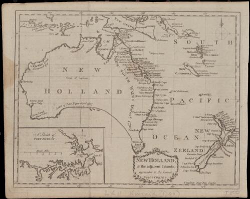 New Holland & the adjacent islands, agreeable to the latest discoveries [cartographic material]