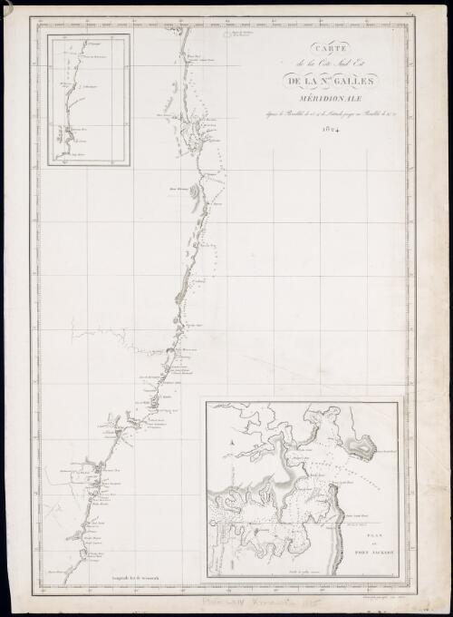 Carte de la cote sud est de la Nle Galles meridionale depuis le parallele de 25* 14' de latitude jusqu'au parallele de 37* 37' [cartographic material]